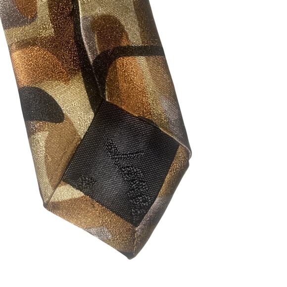 J. GARCIA Limited #43 Silk Necktie Designer NEW YORK AT NIGHT Gold 62”x4” - Picture 3 of 5